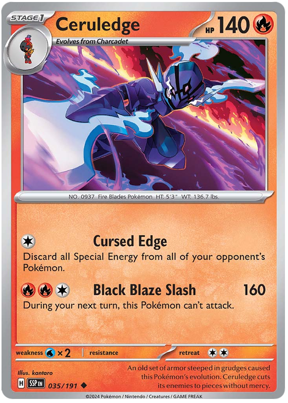 Pokemon Surging Sparks Card List - Ceruledge Surging Sparks Uncommon #035/191