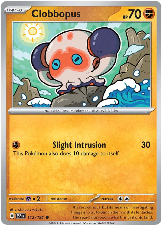 Pokemon Surging Sparks Card List - Clobbopus Surging Sparks Common #112/191