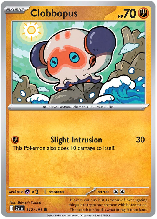 Pokemon Surging Sparks Card List - Clobbopus Surging Sparks Common #112/191