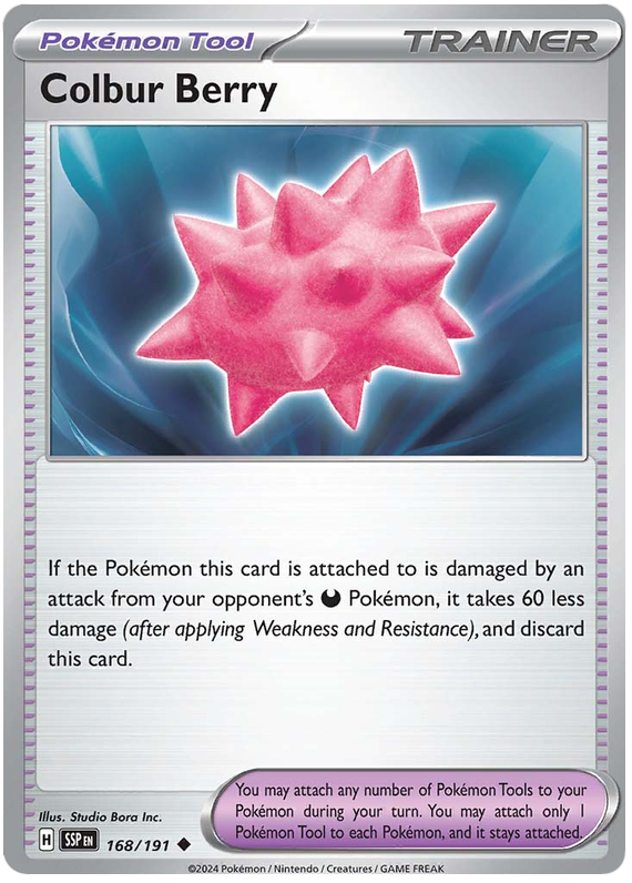 Pokemon Surging Sparks Card List - Colbur Berry Surging Sparks Uncommon #168/191