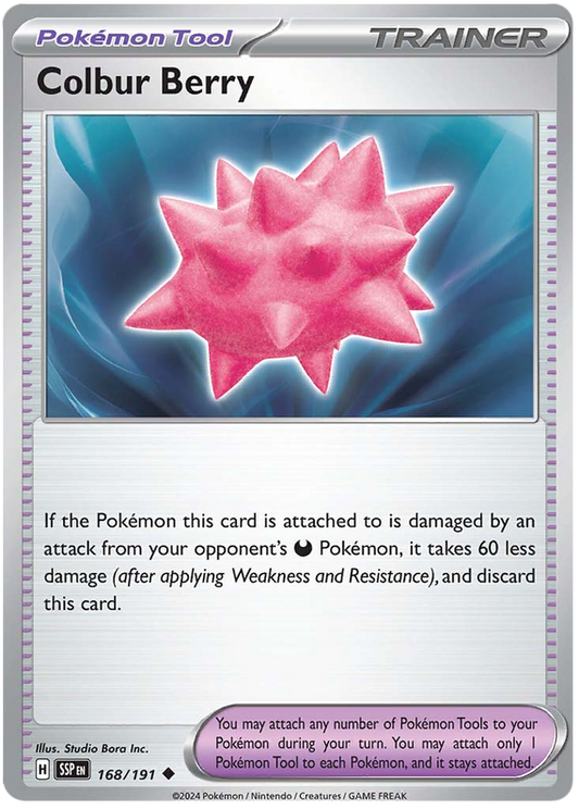 Pokemon Surging Sparks Card List - Colbur Berry Surging Sparks Uncommon #168/191