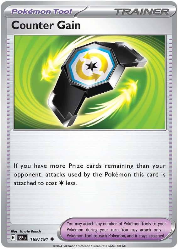 Pokemon Surging Sparks Card List - Counter Gain Surging Sparks Uncommon #169/191