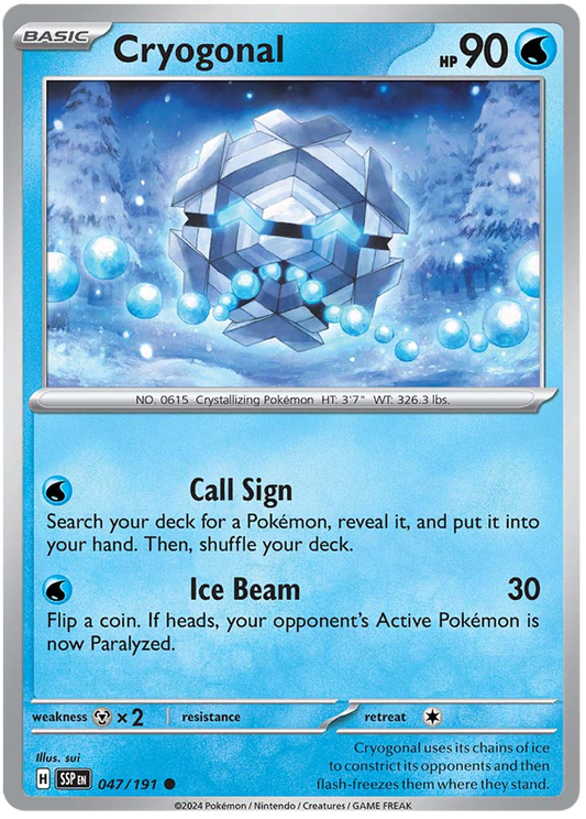 Pokemon Surging Sparks Card List - Cryogonal Surging Sparks Common #047/191