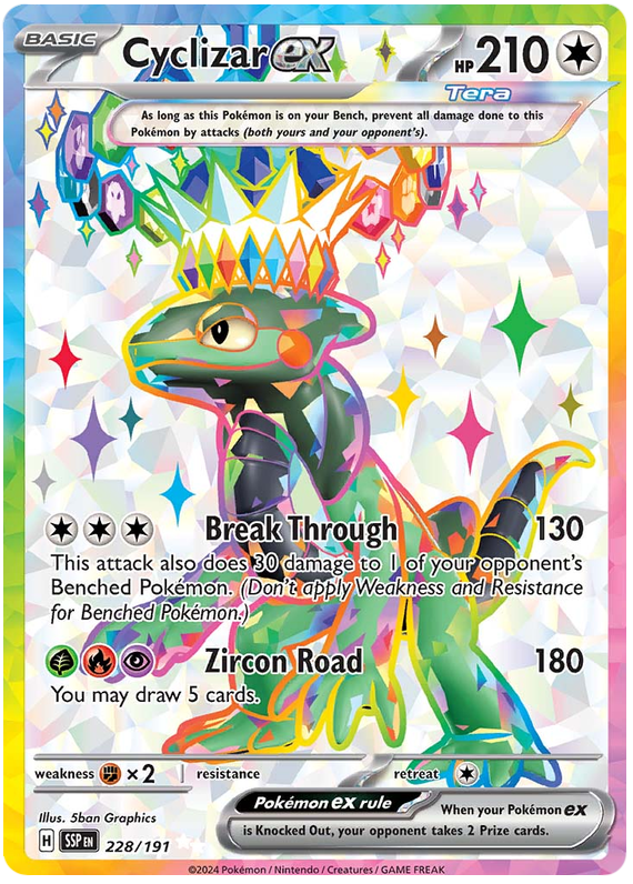 Pokemon Surging Sparks Card List - Cyclizar ex Surging Sparks Ultra Rare #228/191