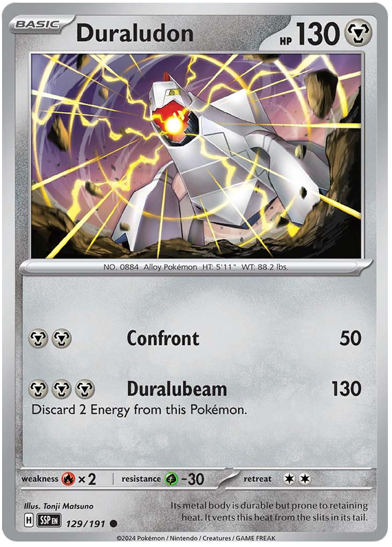 Pokemon Surging Sparks Card List - Duraludon Surging Sparks Common #129/191