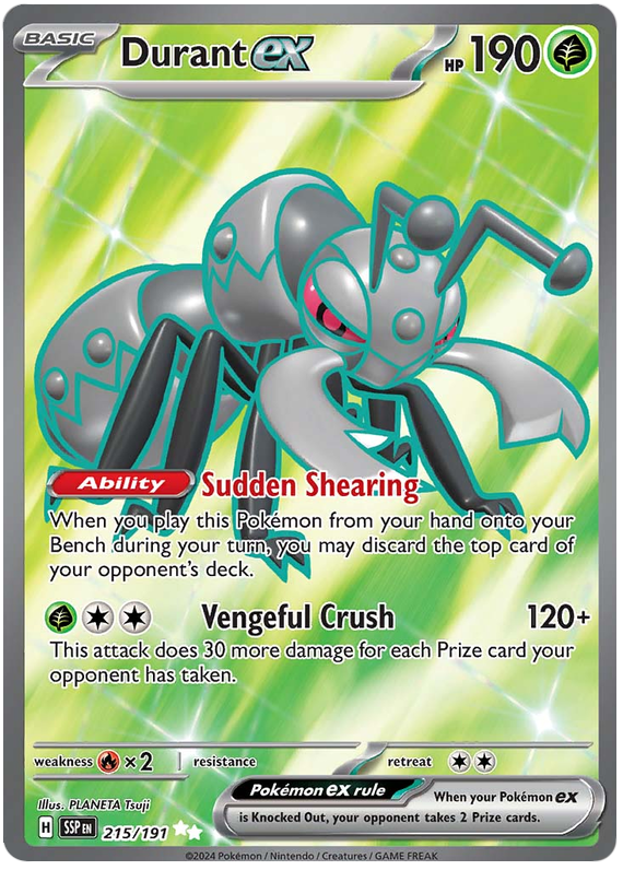 Pokemon Surging Sparks Card List - Durant ex Surging Sparks Ultra Rare #215/191