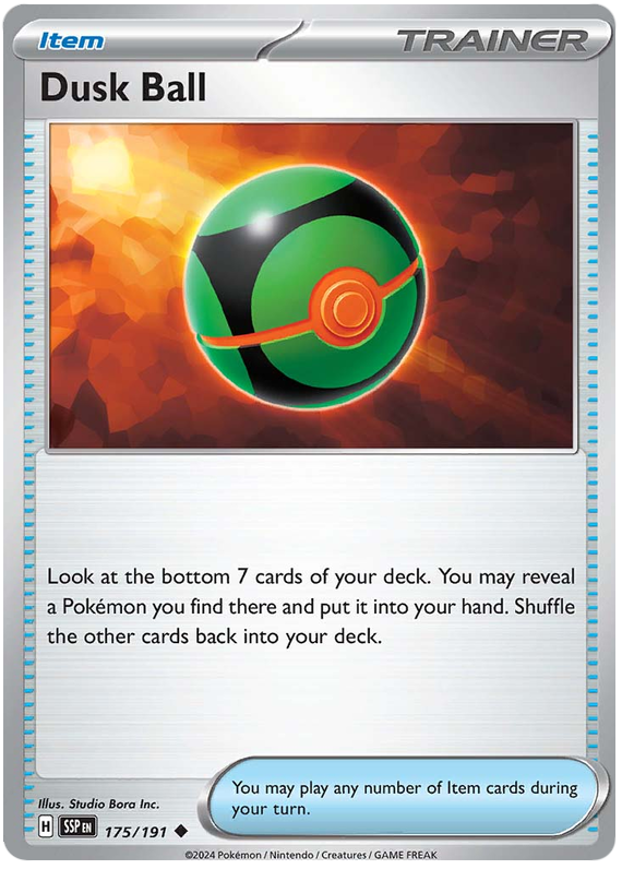 Pokemon Surging Sparks Card List - Dusk Ball Surging Sparks Uncommon #175/191