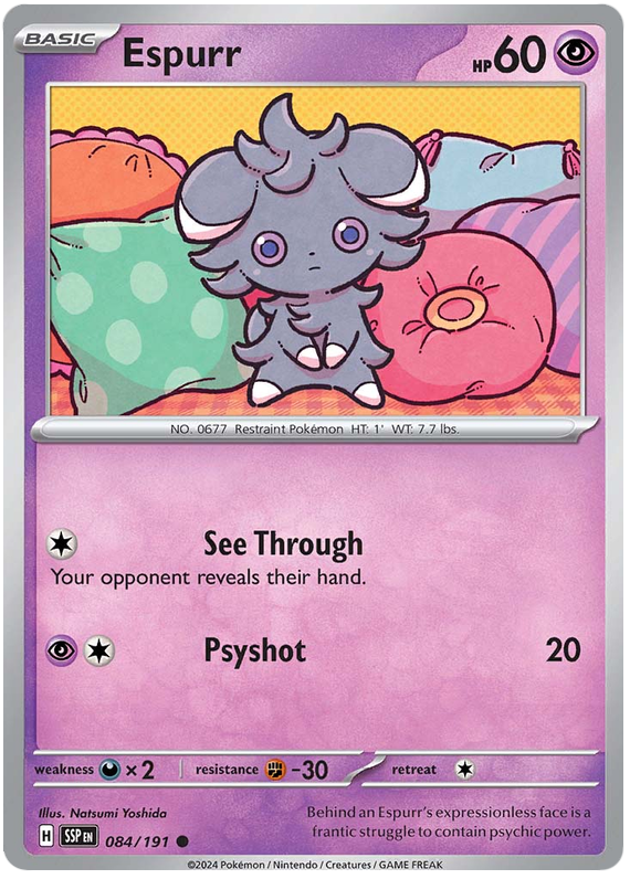 Pokemon Surging Sparks Card List - Espurr Surging Sparks Common #084/191