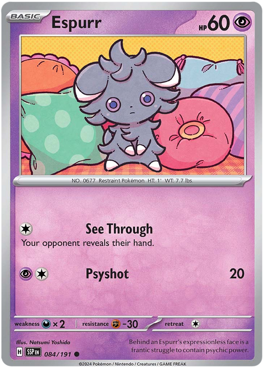 Pokemon Surging Sparks Card List - Espurr Surging Sparks Common #084/191