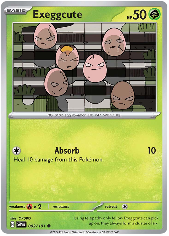 Pokemon Surging Sparks Card List - Exeggcute Surging Sparks Common #002/191