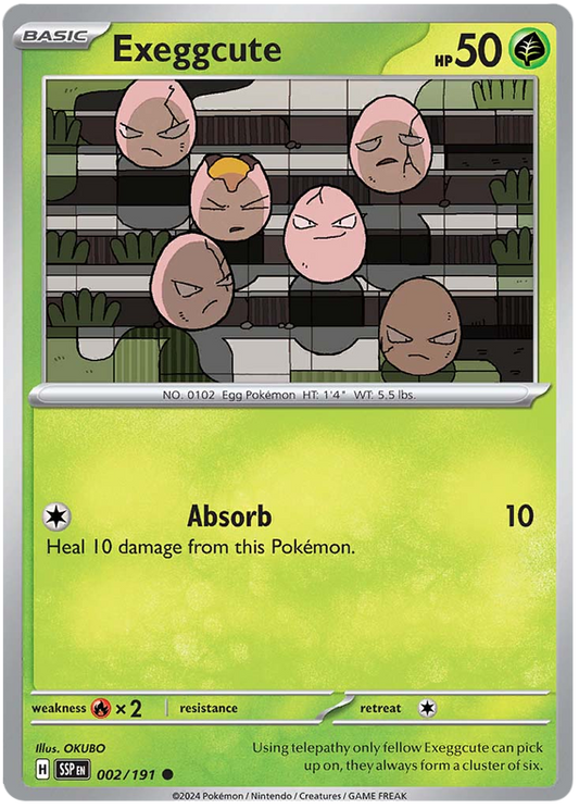 Pokemon Surging Sparks Card List - Exeggcute Surging Sparks Common #002/191