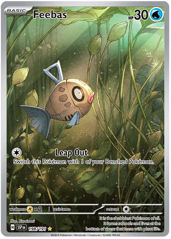 Pokemon Surging Sparks Card List - Feebas Surging Sparks Illustration Rare #198/191