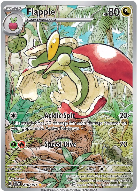 Pokemon Surging Sparks Card List - Flapple Surging Sparks Illustration Rare #210/191