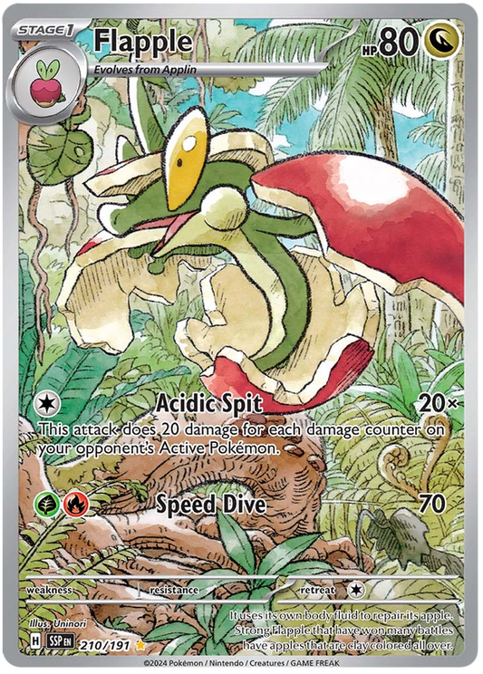 Pokemon Surging Sparks Card List - Flapple Surging Sparks Illustration Rare #210/191