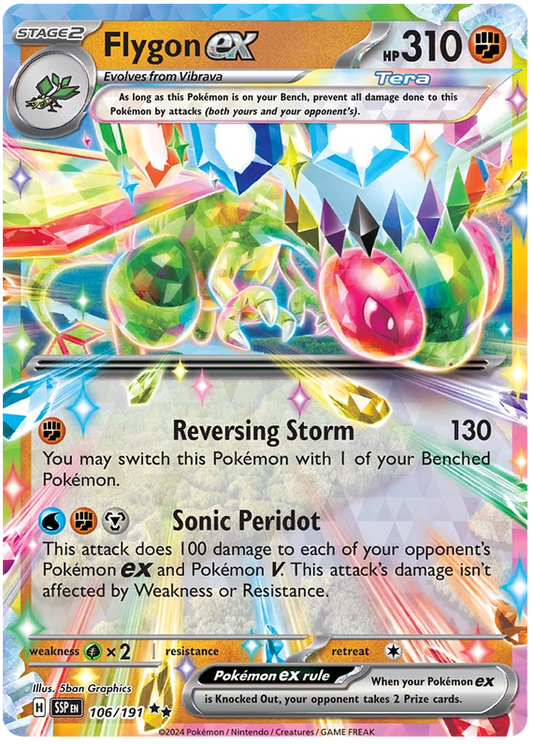 Pokemon Surging Sparks Card List - Flygon ex Surging Sparks Double Rare #106/191