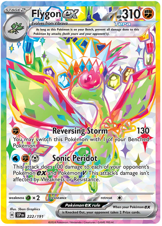 Pokemon Surging Sparks Card List - Flygon ex Surging Sparks Ultra Rare #222/191