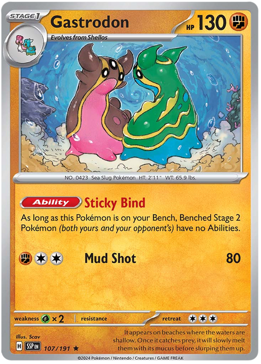 Pokemon Surging Sparks Card List - Gastrodon Surging Sparks Rare #107/191