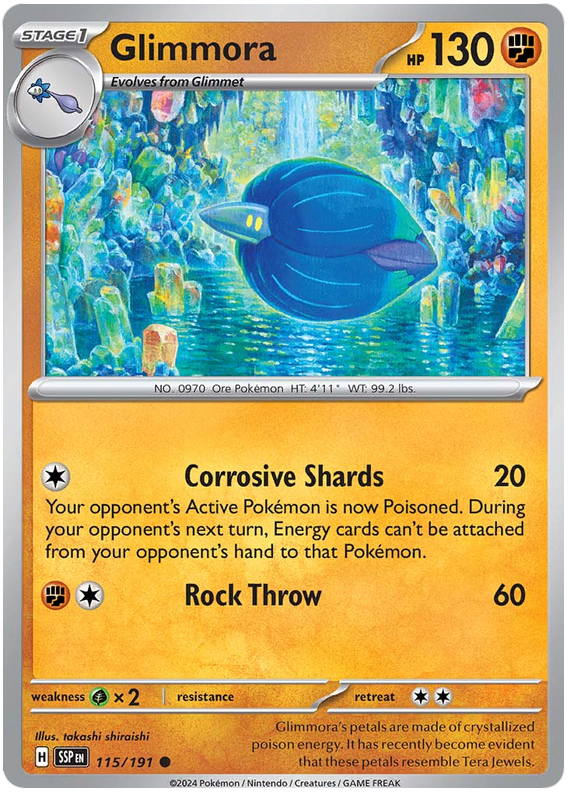 Pokemon Surging Sparks Card List - Glimmora Surging Sparks Common #115/191