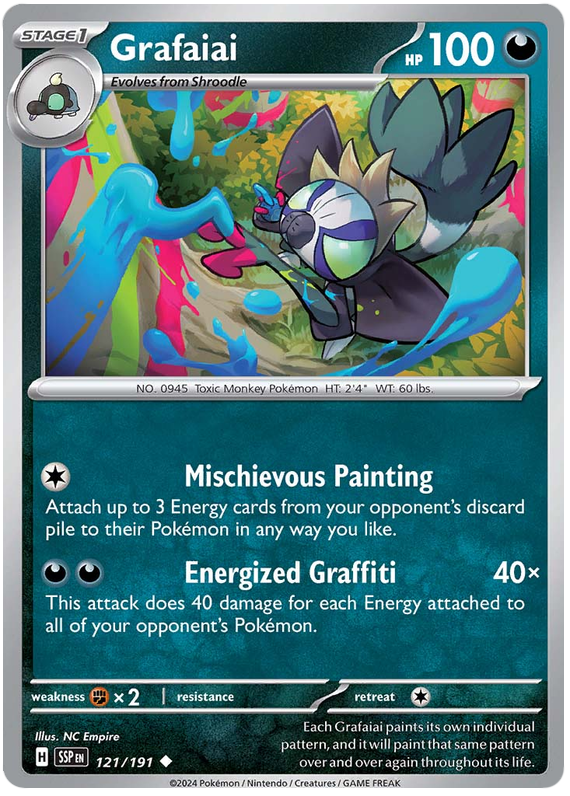 Pokemon Surging Sparks Card List - Grafaiai Surging Sparks Uncommon #121/191