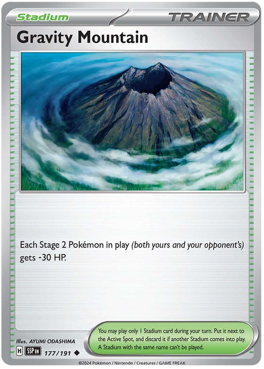 Pokemon Surging Sparks Card List - Gravity Mountain Surging Sparks Uncommon #177/191