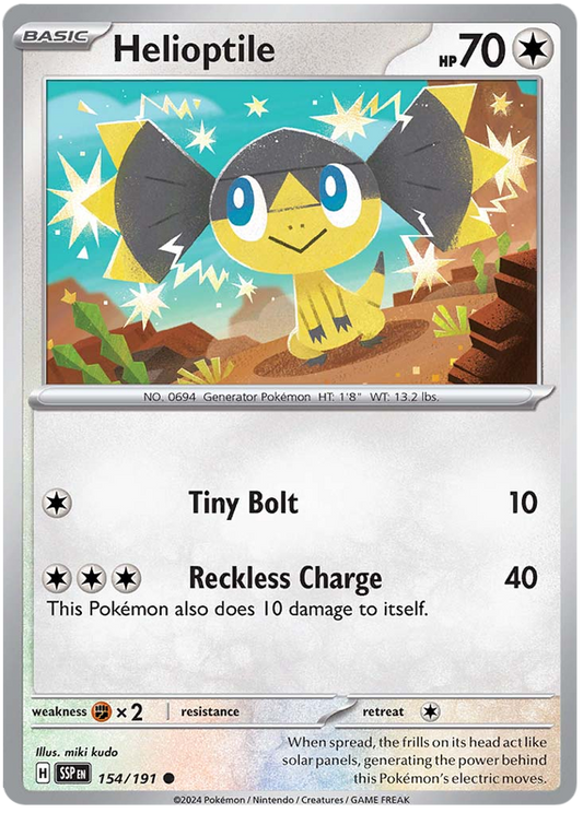 Pokemon Surging Sparks Card List - Helioptile Surging Sparks Common #154/191