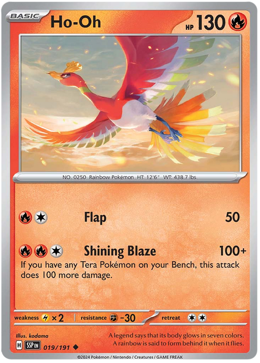 Pokemon Surging Sparks Card List - Ho-Oh Surging Sparks Uncommon #019/191