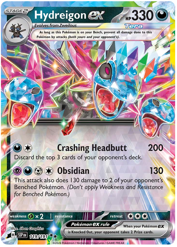 Pokemon Surging Sparks Card List - Hydreigon ex Surging Sparks Double Rare #119/191