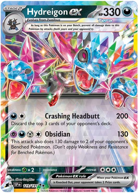 Pokemon Surging Sparks Card List - Hydreigon ex Surging Sparks Double Rare #119/191