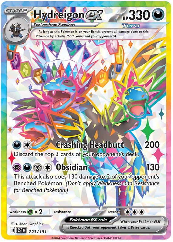 Pokemon Surging Sparks Card List - Hydreigon ex Surging Sparks Ultra Rare #223/191