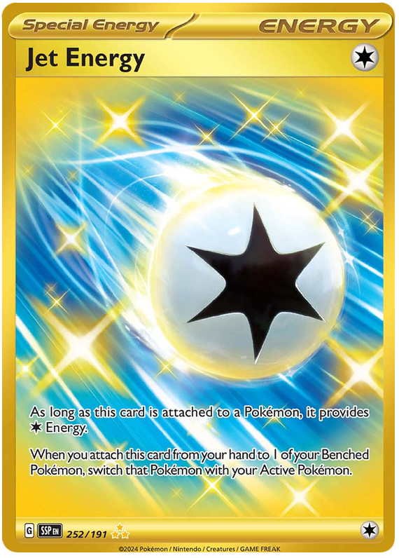 Pokemon Surging Sparks Card List - Jet Energy Surging Sparks Hyper Rare #252/191