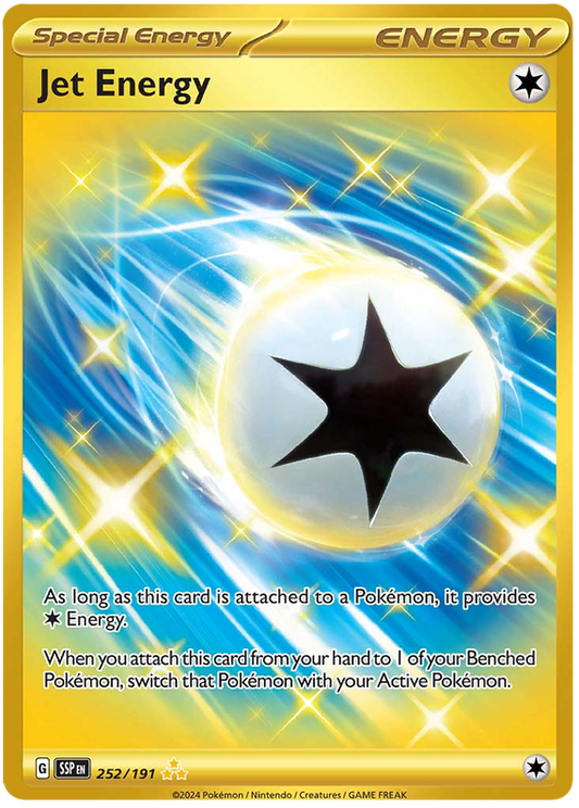 Pokemon Surging Sparks Card List - Jet Energy Surging Sparks Hyper Rare #252/191