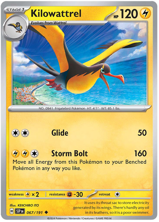 Pokemon Surging Sparks Card List - Kilowattrel Surging Sparks Common #067/191