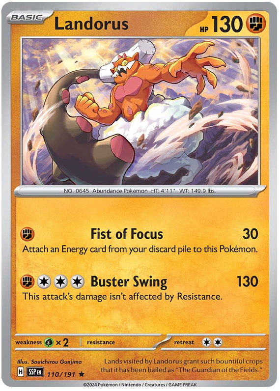 Pokemon Surging Sparks Card List - Landorus Surging Sparks Rare #110/191