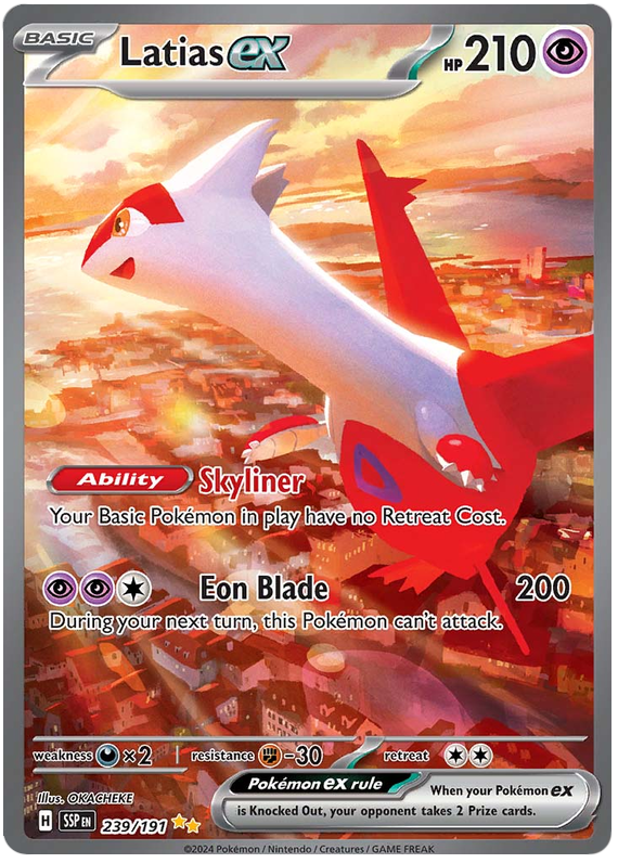 Pokemon Surging Sparks Card List - Latias ex Surging Sparks Special Illustration Rare #239/191