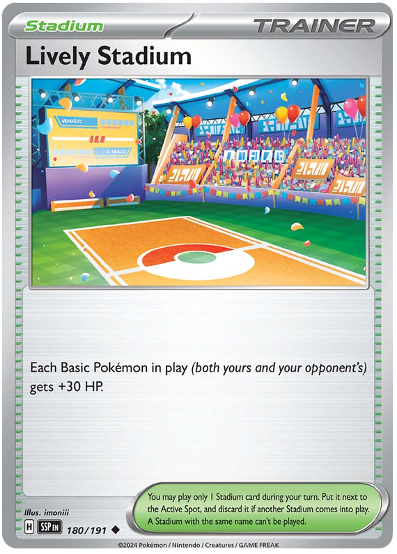 Pokemon Surging Sparks Card List - Lively Stadium Surging Sparks Uncommon #180/191