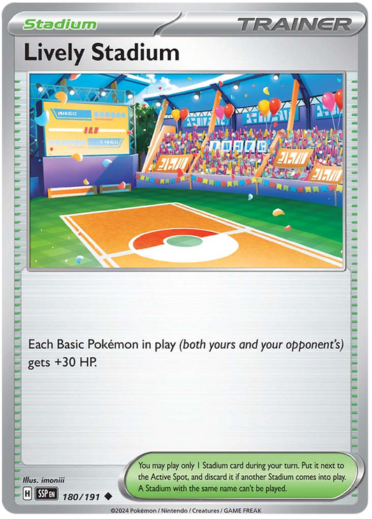 Pokemon Surging Sparks Card List - Lively Stadium Surging Sparks Uncommon #180/191