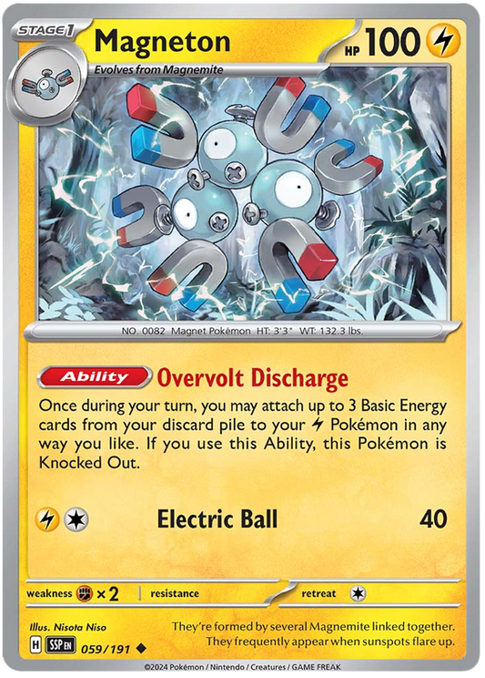 Pokemon Surging Sparks Card List - Magneton Surging Sparks Uncommon #059/191