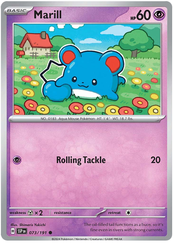 Pokemon Surging Sparks Card List - Marill Surging Sparks Common #073/191