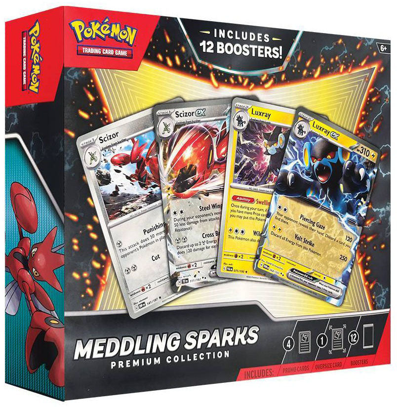 Pokemon TCG: Medding Sparks Premium Collection Box: 12 Booster Packs, 4 Foils, Oversized Card + Promo Digital Code Card