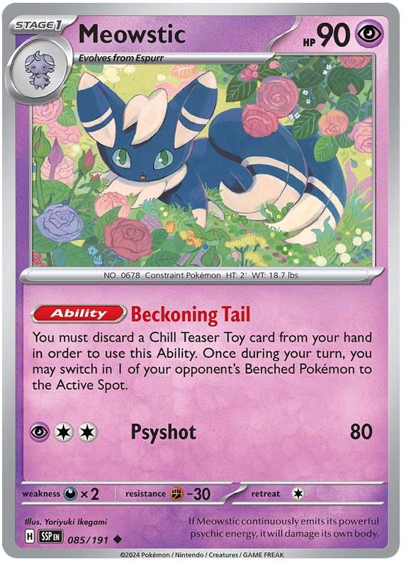 Pokemon Surging Sparks Card List - Meowstic Surging Sparks Uncommon #085/191