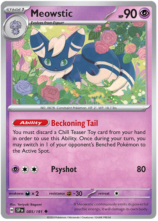 Pokemon Surging Sparks Card List - Meowstic Surging Sparks Uncommon #085/191