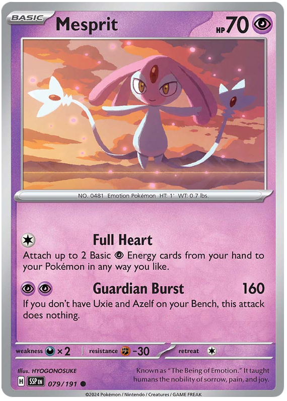 Pokemon Surging Sparks Card List - Mesprit Surging Sparks Common #079/191