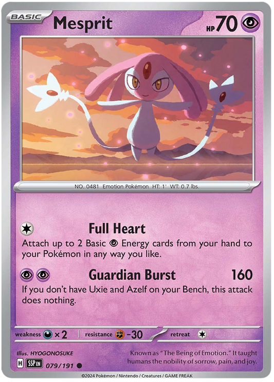 Pokemon Surging Sparks Card List - Mesprit Surging Sparks Common #079/191