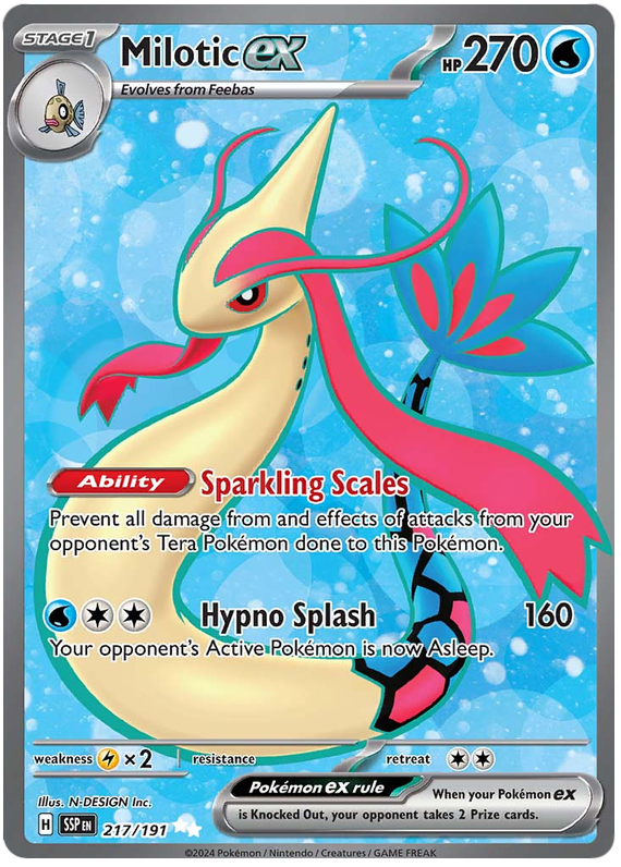 Pokemon Surging Sparks Card List - Milotic ex Surging Sparks Ultra Rare #217/191