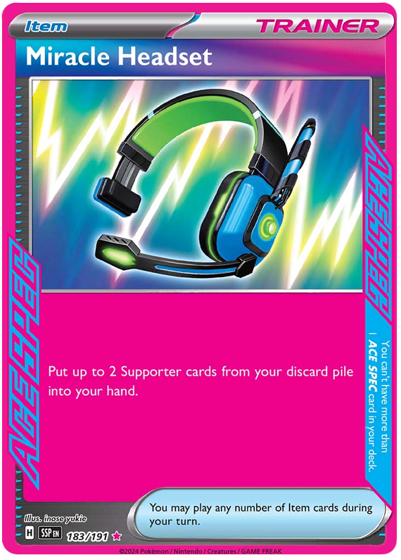 Pokemon Surging Sparks Card List - Miracle Headset Surging Sparks ACE SPEC Rare #183/191