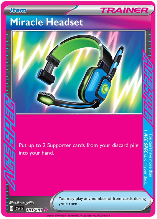 Pokemon Surging Sparks Card List - Miracle Headset Surging Sparks ACE SPEC Rare #183/191