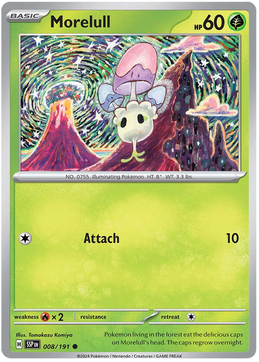 Pokemon Surging Sparks Card List - Morelull Surging Sparks Common #008/191