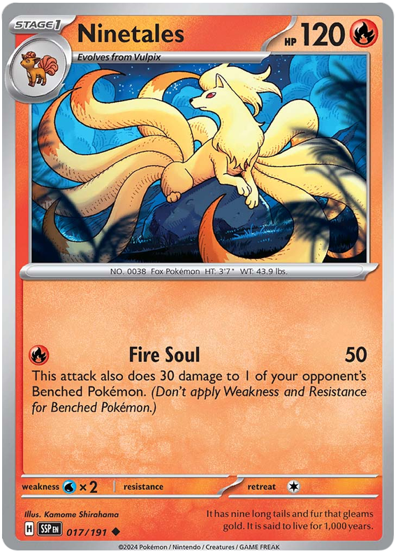 Pokemon Surging Sparks Card List - Ninetales Surging Sparks Uncommon #017/191