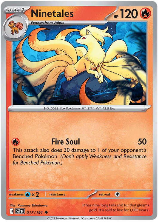 Pokemon Surging Sparks Card List - Ninetales Surging Sparks Uncommon #017/191