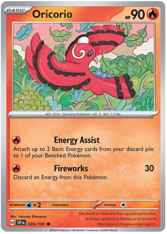 Pokemon Surging Sparks Card List - Oricorio Surging Sparks Common #026/191